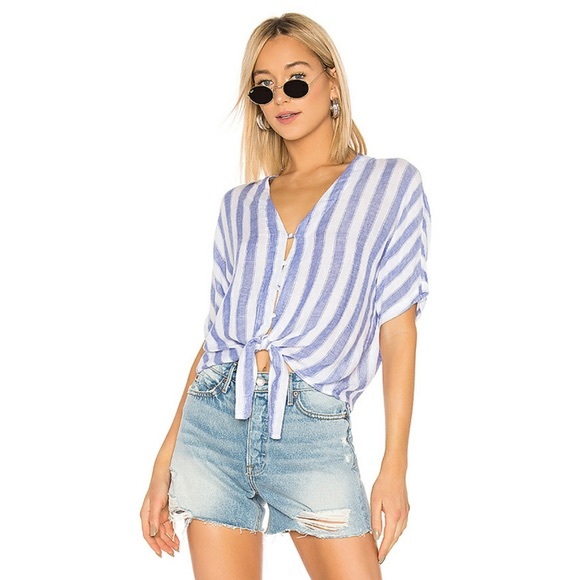 Rails Thea Buttondown‎ Top in Pacifica Stripe - Picture 1 of 9